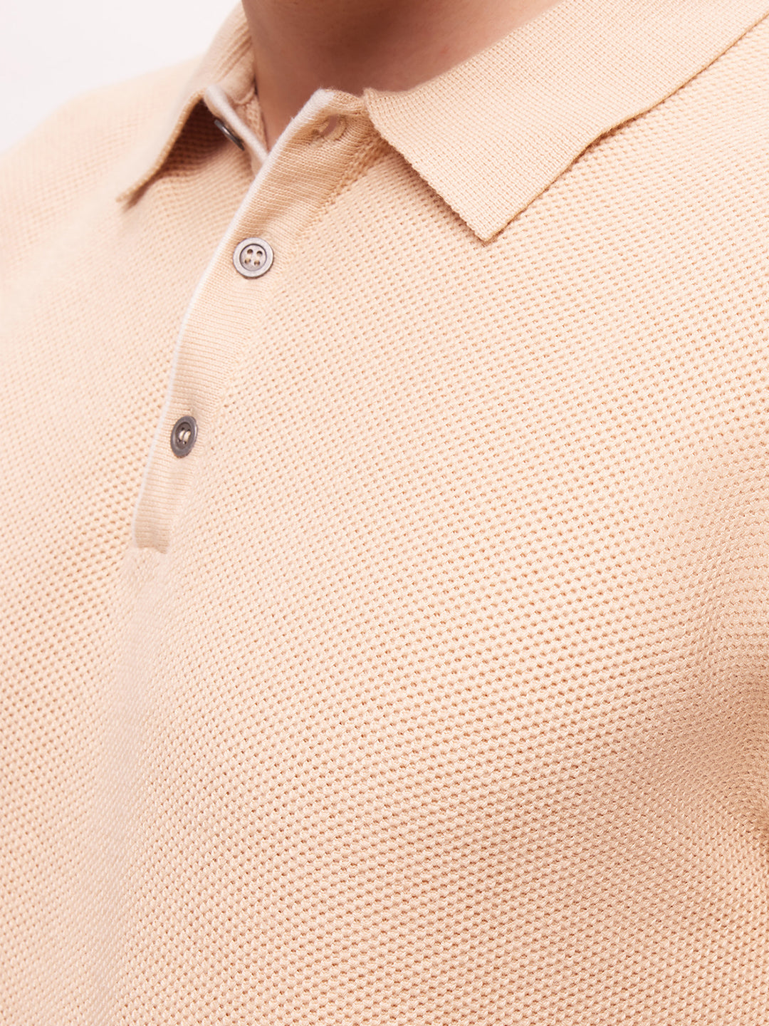 Bombay High Men's Beige Sand Premium Cotton Knit Polo T-Shirt