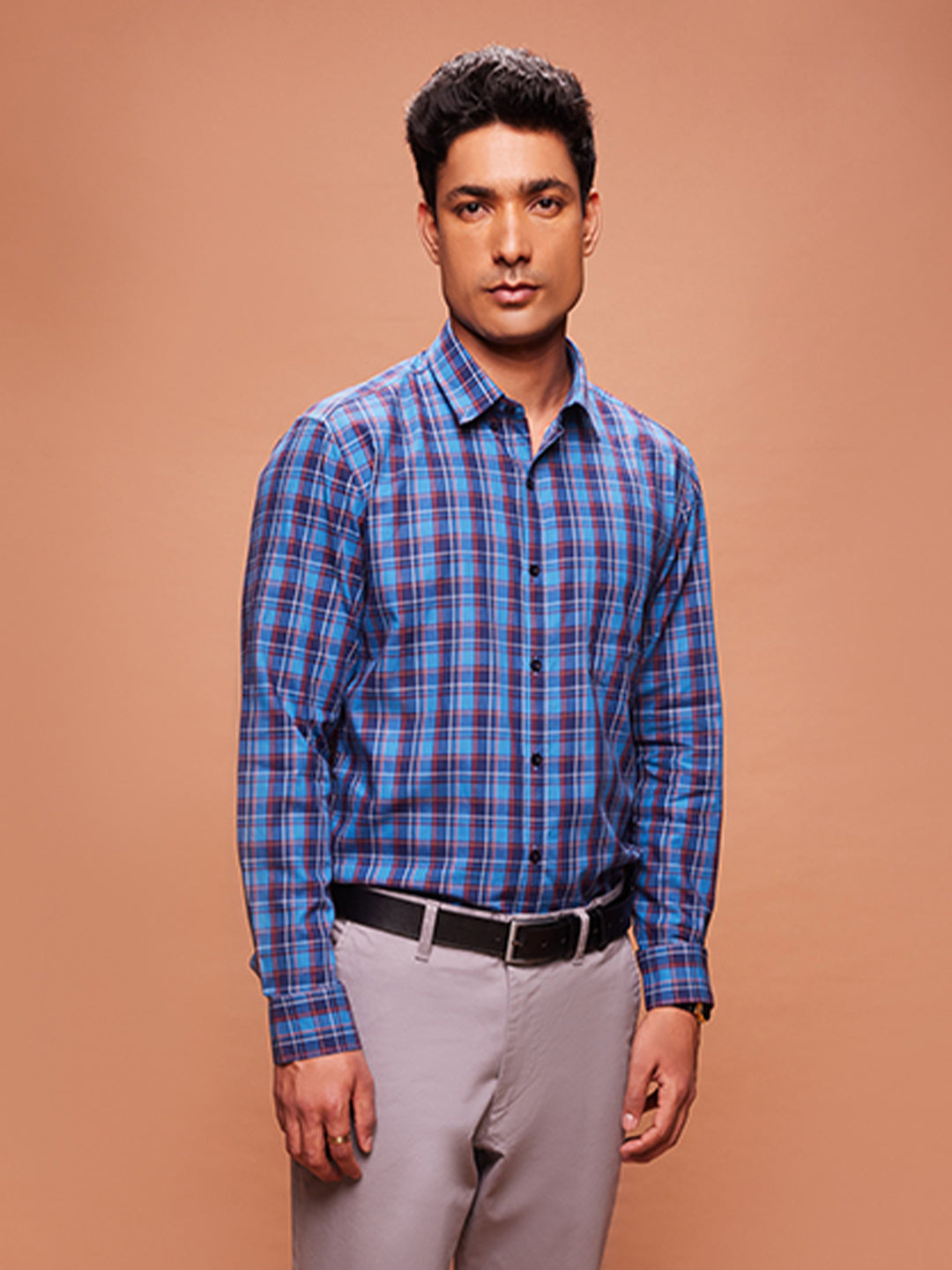 Bombay High Men's Premium Cotton Multicolored Checks Shirt
