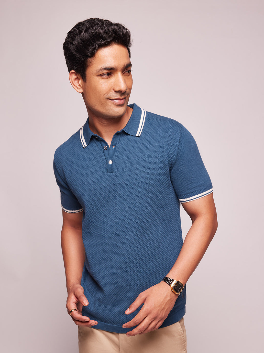 Bombay High Men's Premium Cotton Knit Polo T-Shirt