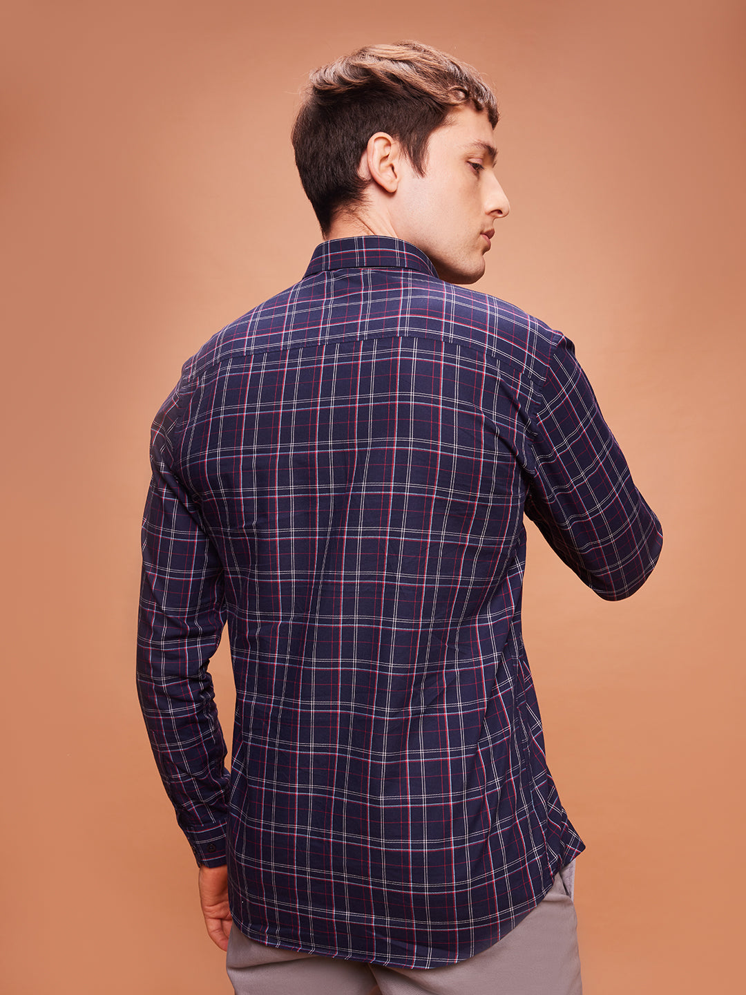 Bombay High Men's Chequered Electric Blue Shirt