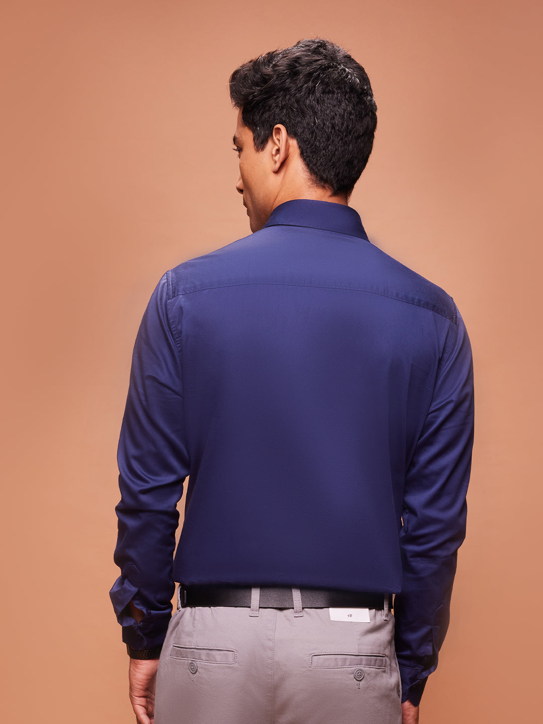 Bombay High Men's Royal Navy Premium Cotton Solid Shirt